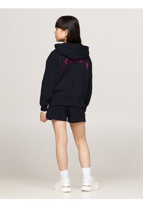 Buzo Azul Niña Con Capota Y Logo En La Espalda Tommy Hilfiger