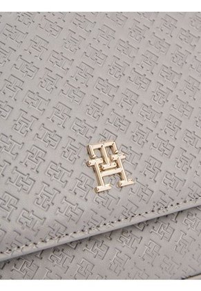 Bolso Gris De Hombro Con Monograma TH Tommy Hilfiger