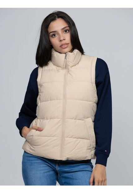 Chaleco Negro De Cuello Alto Con Cierre De Cremallera  Tommy Hilfiger