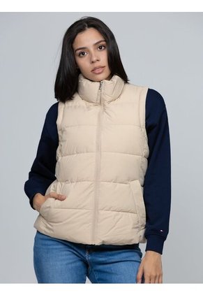 Chaleco Negro De Cuello Alto Con Cierre De Cremallera  Tommy Hilfiger