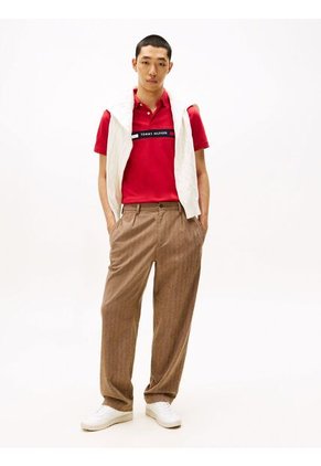 Polo Rojo De Corte Regular Con Logo En El Pecho Tommy Hilfiger