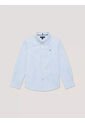 Camisa Celeste A Rayas Con Logo Para Niños Tommy Hilfiger de Tommy Hilfiger