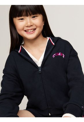 Buzo Azul Niña Con Capota Y Logo En La Espalda Tommy Hilfiger
