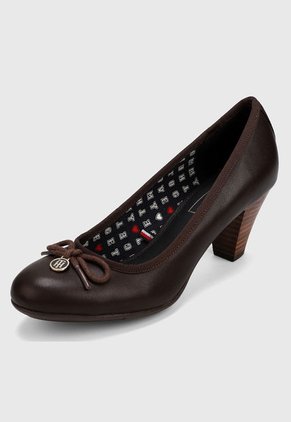 Sandalia Tacón Corrido Café Tommy Hilfiger