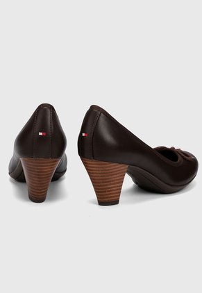 Sandalia Tacón Corrido Café Tommy Hilfiger