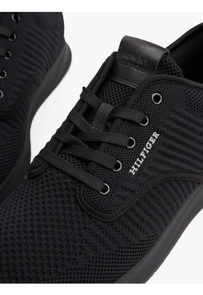 Tenis Negro De Punto Con Logo Tommy Hilfiger