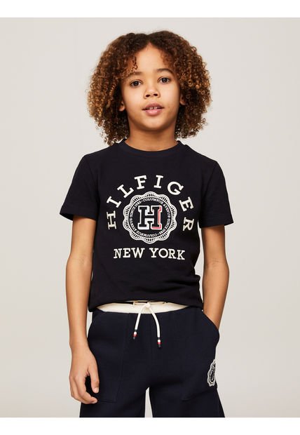 Camiseta Azul Con Escudo Archive De Monotipo Para Niño