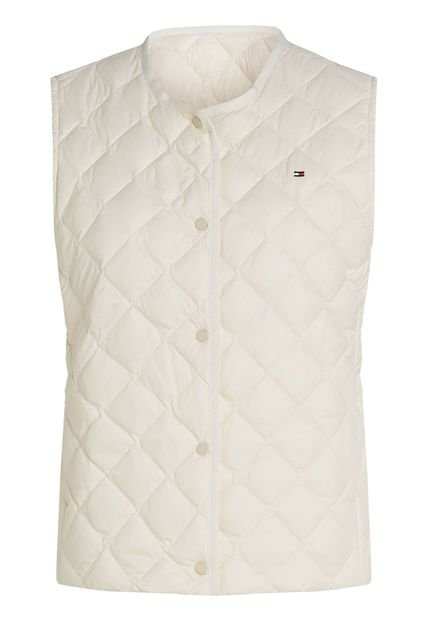 Chaleco Blanco Acolchado Con Relleno De Plumón Tommy Hilfiger