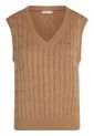 Chaleco Beige De Punto De Algodón Para Mujer Tommy Hilfiger de Tommy Hilfiger