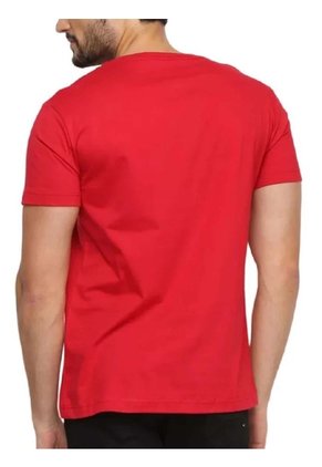 Camiseta Roja Essential En Cuello V Tommy Hilfiger
