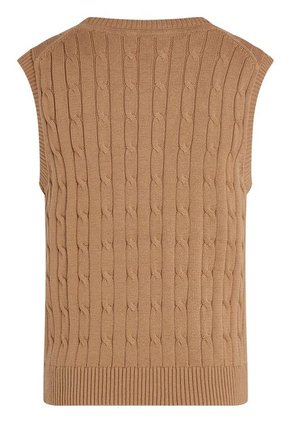 Chaleco Beige De Punto De Algodón Para Mujer Tommy Hilfiger