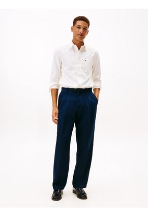Camisa Blanca Oxford Regular De Raya Diplomática Tommy Hilfiger