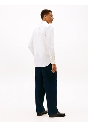 Camisa Blanca Oxford Regular De Raya Diplomática Tommy Hilfiger