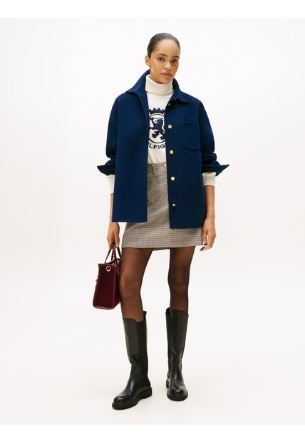Mini Beige Falda Con Estampado De Cuadros Tommy Hilfiger
