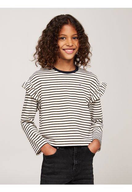 Camiseta Niña De Rayas Con Efecto Lúrex Tommy Hilfiger