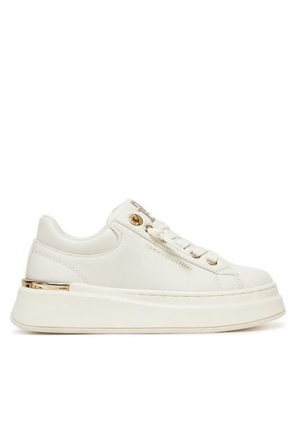Tenis Blanco De Corte Bajo Con Cordones Tommy Hilfiger