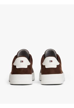 Tenis Marrón De Tenis En Cuero Texturizada Tommy Hilfiger