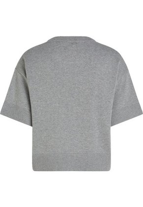 Saco Gris Tejido Cropped De Cuello Redondo Tommy Hilfiger