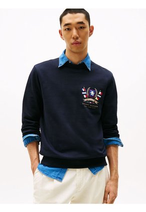 Saco Azul Logo Con Escudo Tommy Hilfiger