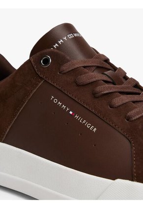 Tenis Marrón De Tenis En Cuero Texturizada Tommy Hilfiger