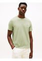 Camiseta Verde De Cuello Redondo Con Logo Bordado Tommy Hilfiger de Tommy Hilfiger
