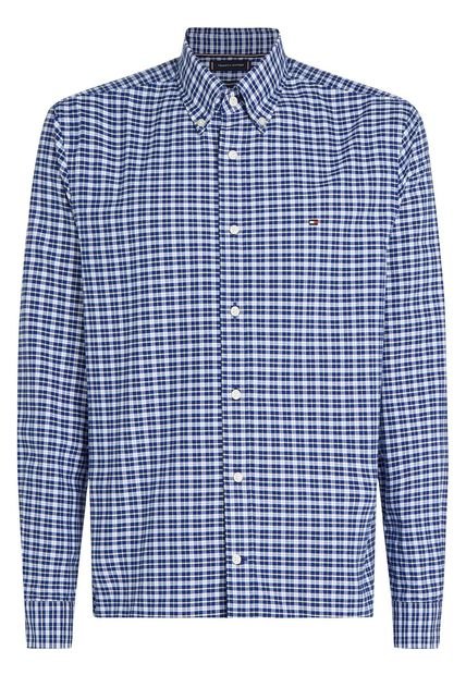 Camisa Azul Oscuro Heritage Oxford De Cuadros De Corte Regular Tommy Hilfiger