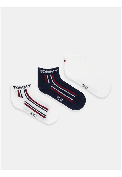 Pack Azul De Tres Pares De Medias Tobilleros Para Niños Tommy Hilfiger
