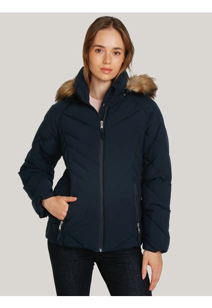 Chaqueta Azul Acolchada Con Capota Tommy Hilfiger