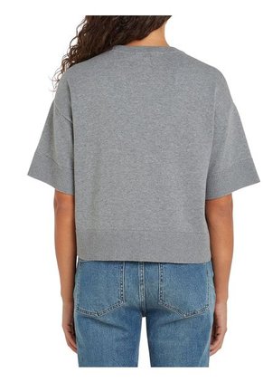 Saco Gris Tejido Cropped De Cuello Redondo Tommy Hilfiger