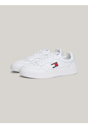 Tenis Blanco De Cuero Color Block Tommy Hilfiger