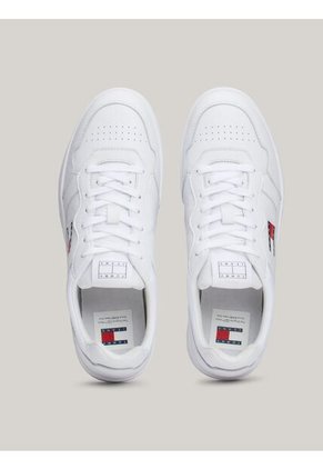 Tenis Blanco De Cuero Color Block Tommy Hilfiger