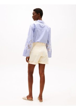 Bermudas Blanco Chino Mom Con Vuelta Tommy Hilfiger