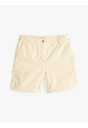 Bermudas Blanco Chino Mom Con Vuelta Tommy Hilfiger