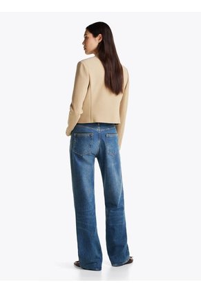 Americana Beige De Corte Slim Y Cuello Mao Tommy Hilfiger