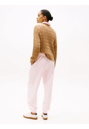 Joggers Rosa Con Bajo Elástico Y Logo Tommy Hilfiger