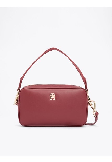 Bolso Rojo De Hombro Con Insignia Del Monograma TH Tommy Hilfiger