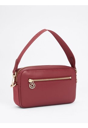 Bolso Rojo De Hombro Con Insignia Del Monograma TH Tommy Hilfiger