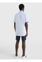 Camisa Manga Corta Azul Soft Micro Estampado Rf de Tommy Hilfiger