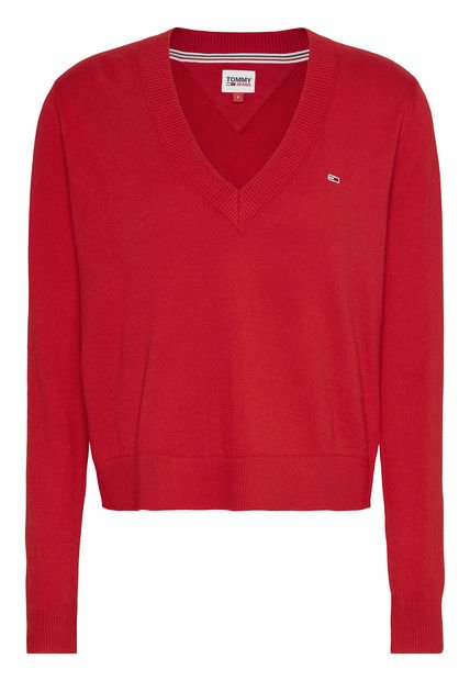 Sacos Rojo Con Cuello En V Tommy Jeans