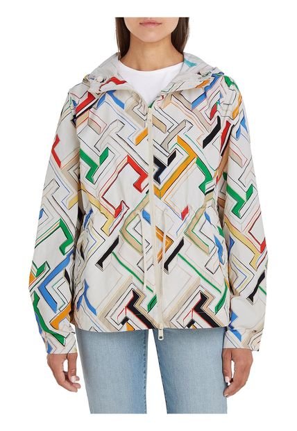 Chaqueta Multicolor Deportiva Con Gorro Y Monogramas Tommy Hilfiger