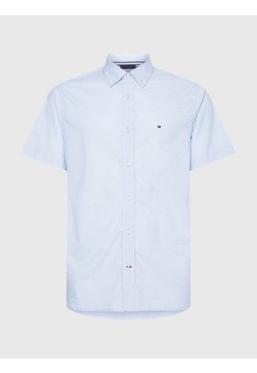 Camisa Manga Corta Azul Soft Micro Estampado Rf