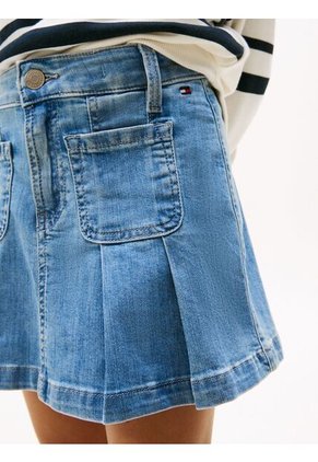 Minifalda Multicolor Chaqueta Jeans Plisada Tommy Hilfiger
