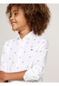 Camisa Blanca Niño Con Estampado De Rayas Tommy Hilfiger de Tommy Hilfiger