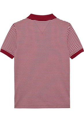 Polo Rojo De Punto Interlock De Corte Regular Tommy Hilfiger