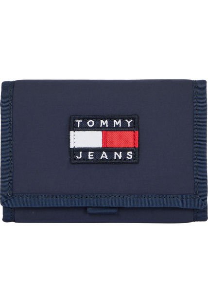 Cartera Plegable En Tres Partes Azul Tommy Hilfiger