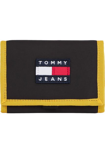 Cartera Plegable En Tres Partes Negro Tommy Hilfiger