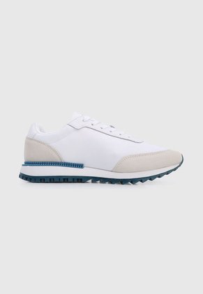 Tenis Lifestyle Blanco-Beige-Azul Petróleo Tommy Jeans Retro Evolve