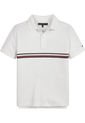 Polo Con Rayas Distintivas Para Niño Blanco Tommy Hilfiger de Tommy Hilfiger