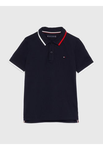 Polo De Corte Regular Con Cuello Ribeteado Niño Azul Tommy Hilfiger Tommy Hilfiger