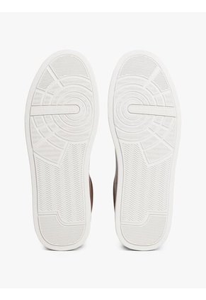 Tenis Marrón En Cuero Con Logo Tommy Hilfiger